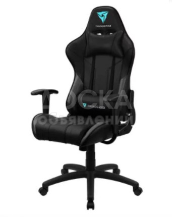 Игровое кресло ThunderX3 EC3 BLACK 50mm wheels PVC Leather