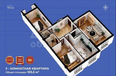 Продаю 3-комнатную квартиру, 105кв. м., этаж - 10/10,  Юж Магистраль\ Советская.