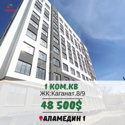 Продаю 1-комнатную квартиру, 47кв. м., этаж - 8/9, Аламедин 1.