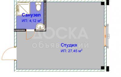 Продаю 1-комнатную квартиру, 32кв. м., этаж - 2/2, с.Кош-Кол, ЦО Радуга Вест.