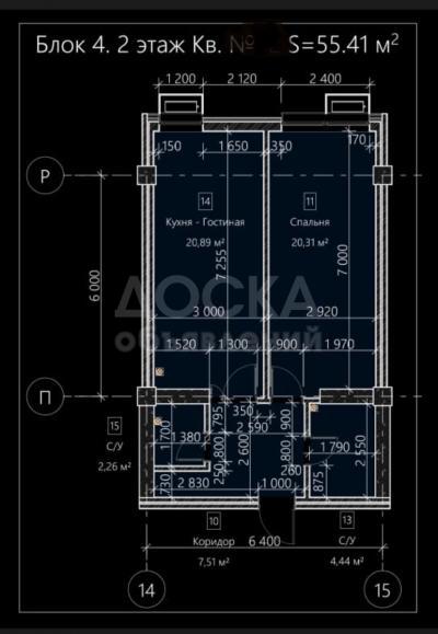 Продаю 1-комнатную квартиру, 55кв. м., этаж - 2/9, 10 МКР .