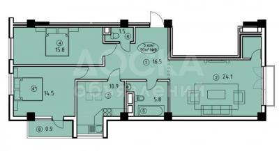 Продаю 3-комнатную квартиру, 87кв. м., этаж - 4/13, Сыдыкова 123.