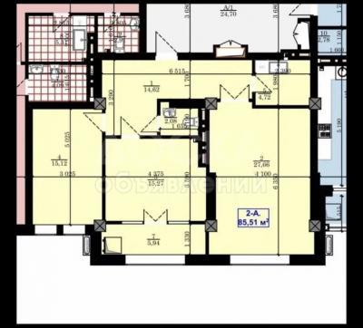 Продаю 2-комнатную квартиру, 85кв. м., этаж - 5/14, ТРЦ Ала Арча.