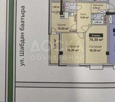 Продаю 2-комнатную квартиру, 70кв. м., этаж - 10/12, Кок Жар .