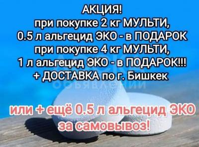 Химия для бассейна! Таблетки для бассейна, жидкость против водорослей (альгицид, альгесид, альгецид, альгецит, албуцид, альбуцит ЭКО), дозаторы-поплавки!