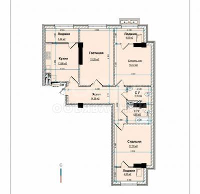 Продаю 3-комнатную квартиру, 97кв. м., этаж - 11/13, Сыдыкова Тоголок Молдо.