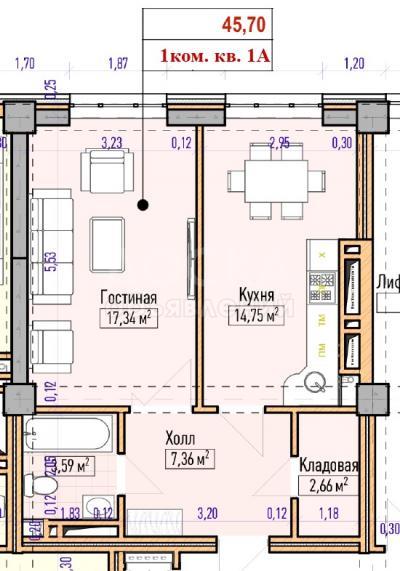Продаю 1-комнатную квартиру, 45кв. м., этаж - 5/12, Асанбай мкр .