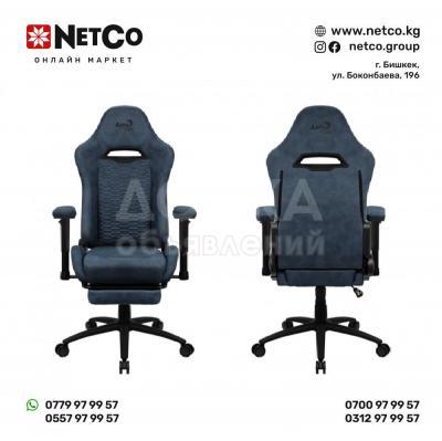 Игровое кресло AEROCOOL ROYAL AeroSuede STEEL BLUE 4D Armrest 65mm wheels PVC Fabric