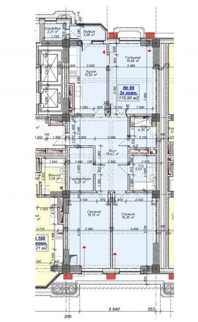 Продаю 3-комнатную квартиру, 116кв. м., этаж - 14/15, 7 мкр .
