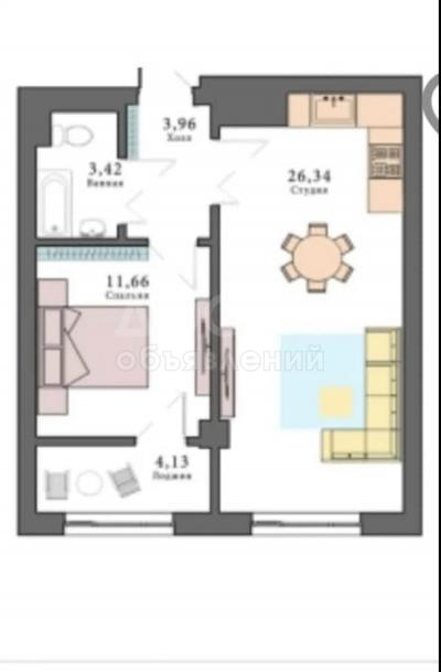 Продаю 2-комнатную квартиру, 50кв. м., этаж - 6/14, Тунгуч .