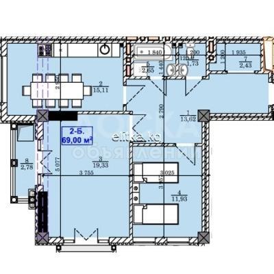 Продаю 2-комнатную квартиру, 69кв. м., этаж - 10/14, Магистраль/Пр Мира.