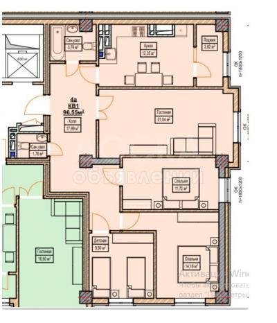Продаю 4-комнатную квартиру, 96кв. м., этаж - 3/14, куттубаева/магистраль.