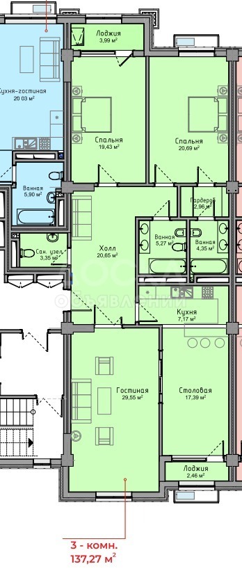 Продаю 3-комнатную квартиру, 137кв. м., этаж - 2/10, куттубаева/магистраль.