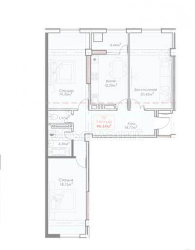 Продаю 3-комнатную квартиру, 96кв. м., этаж - 13/14, Юг-2.