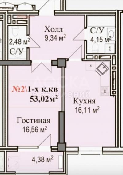 Продаю 1-комнатную квартиру, 53кв. м., этаж - 9/14, Чынгыза Айтматова/ Масалиева.