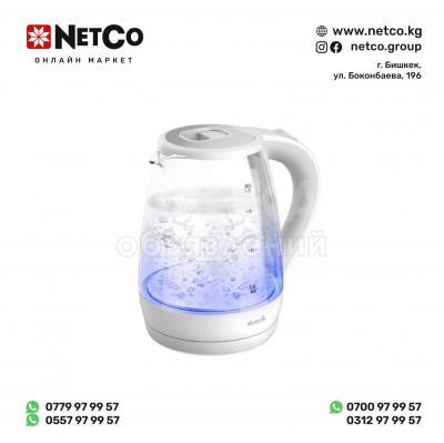 Чайник электрический Deerma DEM-SH30W, 1.7 л, Стеклянный, Подсветка, Открытие крышки на 110°C, Белый