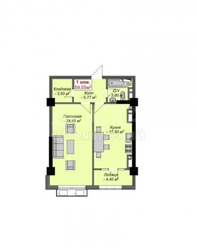 Продаю 1-комнатную квартиру, 60кв. м., этаж - 3/16, Асанбай.