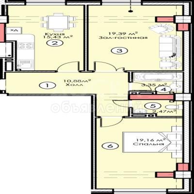 Продаю 2-комнатную квартиру, 70кв. м., этаж - 11/13, золотой квадрат .