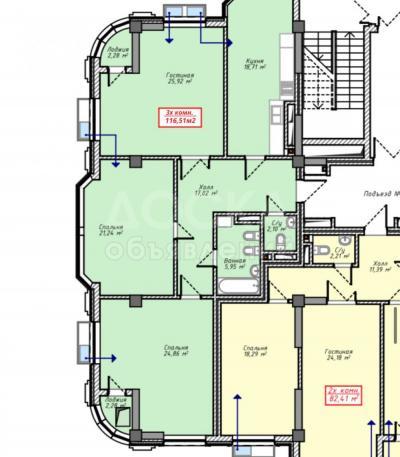 Продаю 3-комнатную квартиру, 116кв. м., этаж - 11/15, 7 мкр.