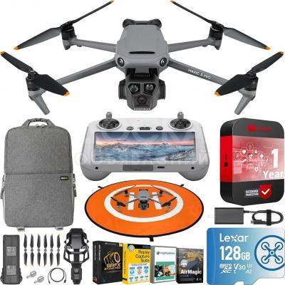 DJI Mavic 3 Pro Drone Quadcopter with RC Remote (with Screen), 4/3 CMOS Hasselblad Camera, 43-Min Flight Time, Omnidirectional Obstacle Sensing Bundle with Deco Gear Backpack and Accessories