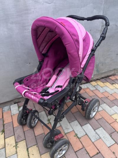 Розовая коляска Carina, "вездеход", лето-зима