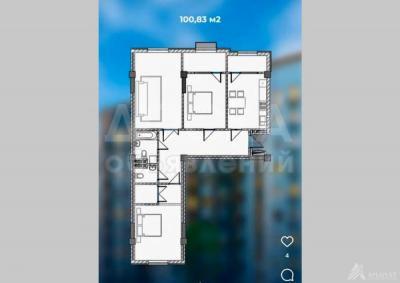 Продаю 3-комнатную квартиру, 100кв. м., этаж - 4/12, ул.Горького.