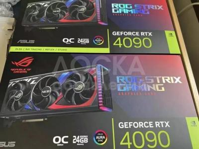 Видеокарта графического процессора asus rog strix nvidia geforce rtx 4090 oc 24gb gddr6x