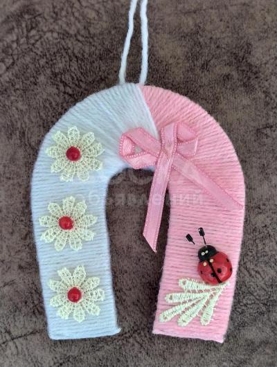 Сувенирная подкова на удачу(ручная работа)