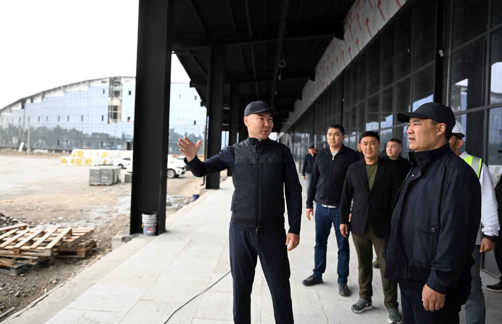 President Japarov inspects new bus station construction in Bishkek ...