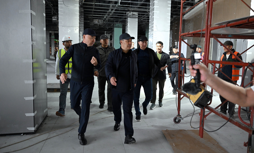 President Japarov inspects new bus station construction in Bishkek ...