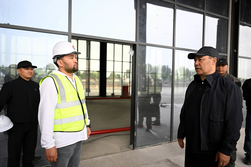 President Japarov inspects new bus station construction in Bishkek ...
