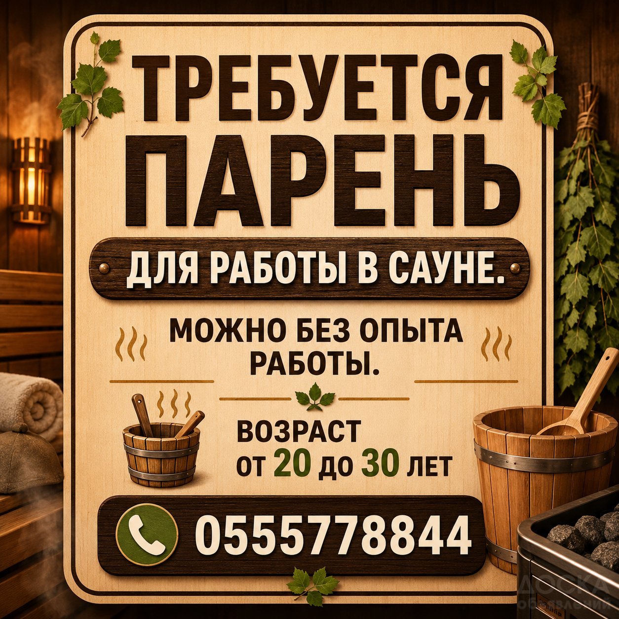 Требуется парень для работы в сауне